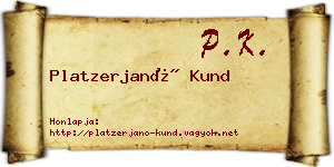Platzerjanó Kund névjegykártya